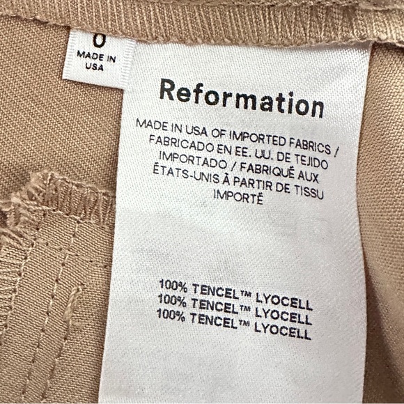 Reformation Lucas Pant Khaki Pleated - Picture 7 of 12